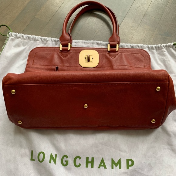 Longchamp Gatsby Burgundy Brown Leather Bag - Picture 14 of 16